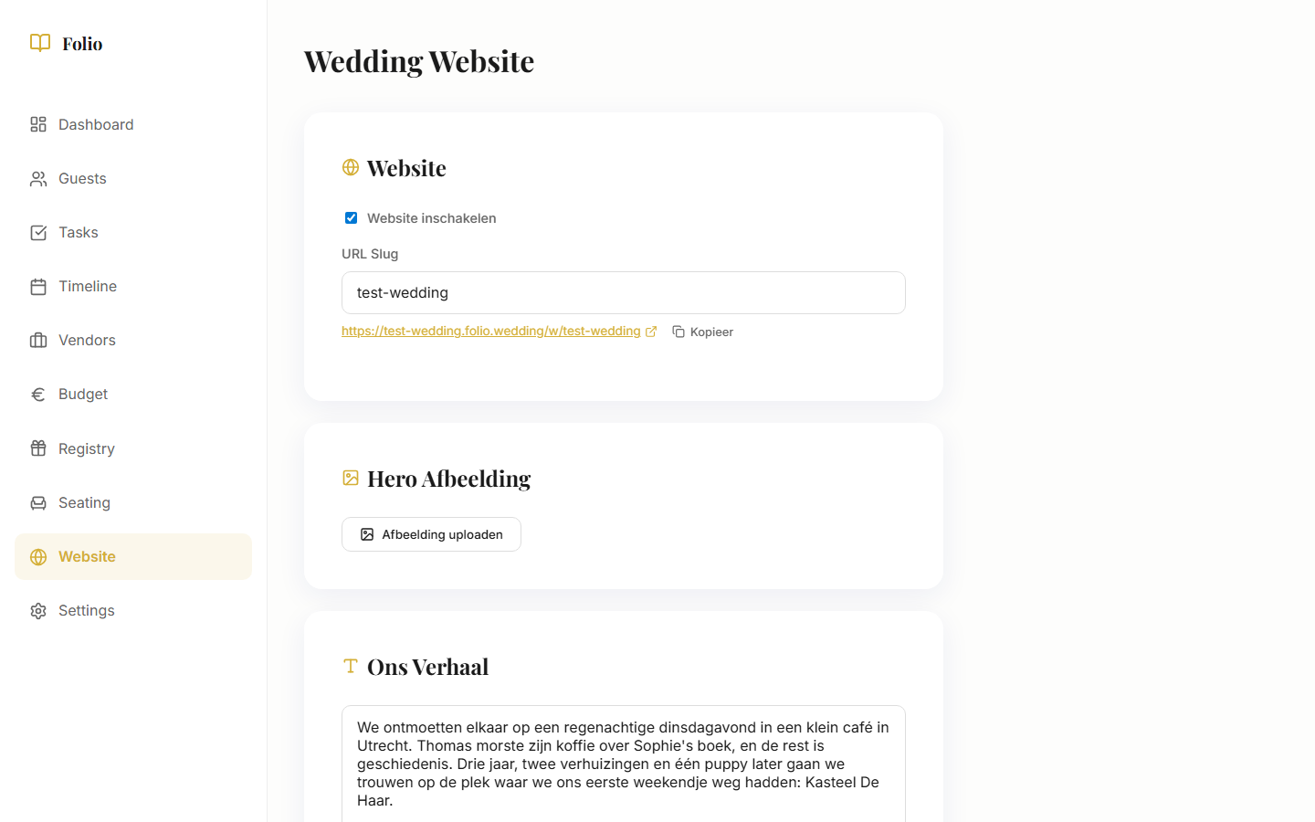 Trouwwebsite maken: jullie eigen bruiloft website — Folio